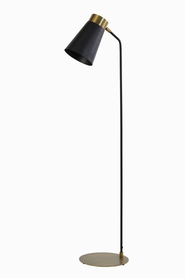 Braja Floor Lamp - Matt Black & Antique Bronze Finish