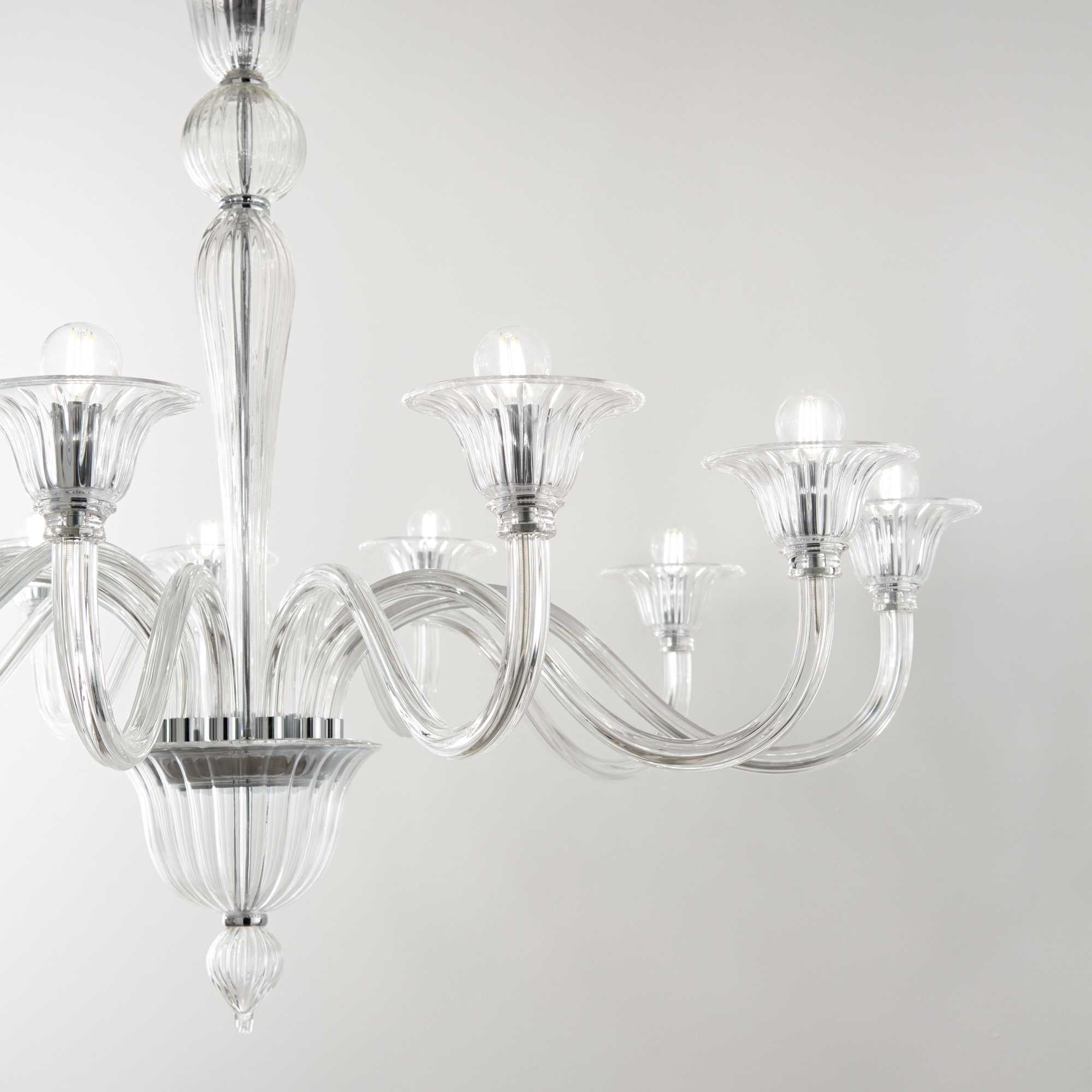 Brigitta centre ceiling light 8/12Lt - Amber/Transparent Finish - Cusack Lighting