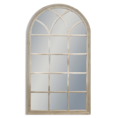 LARGE FRENCH GREY ARCH WINDOW MIRROR - Cusack Lighting