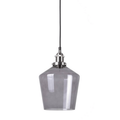 Bronwyn Antique Silver Metal and Smoke Glass Pendant