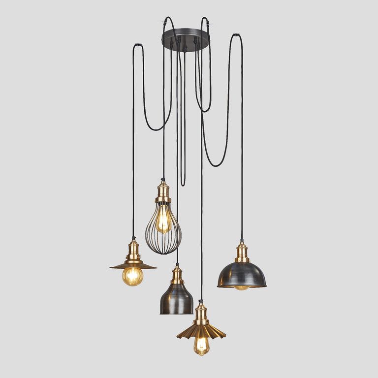 Brooklyn Cluster Ceiling Light With Shades- Copper Finish IP20