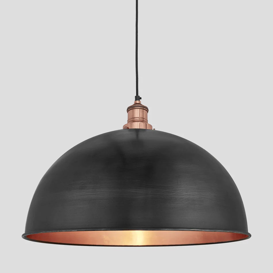 Brooklyn Dome Pendant - 18 Inch - Pewter & Copper