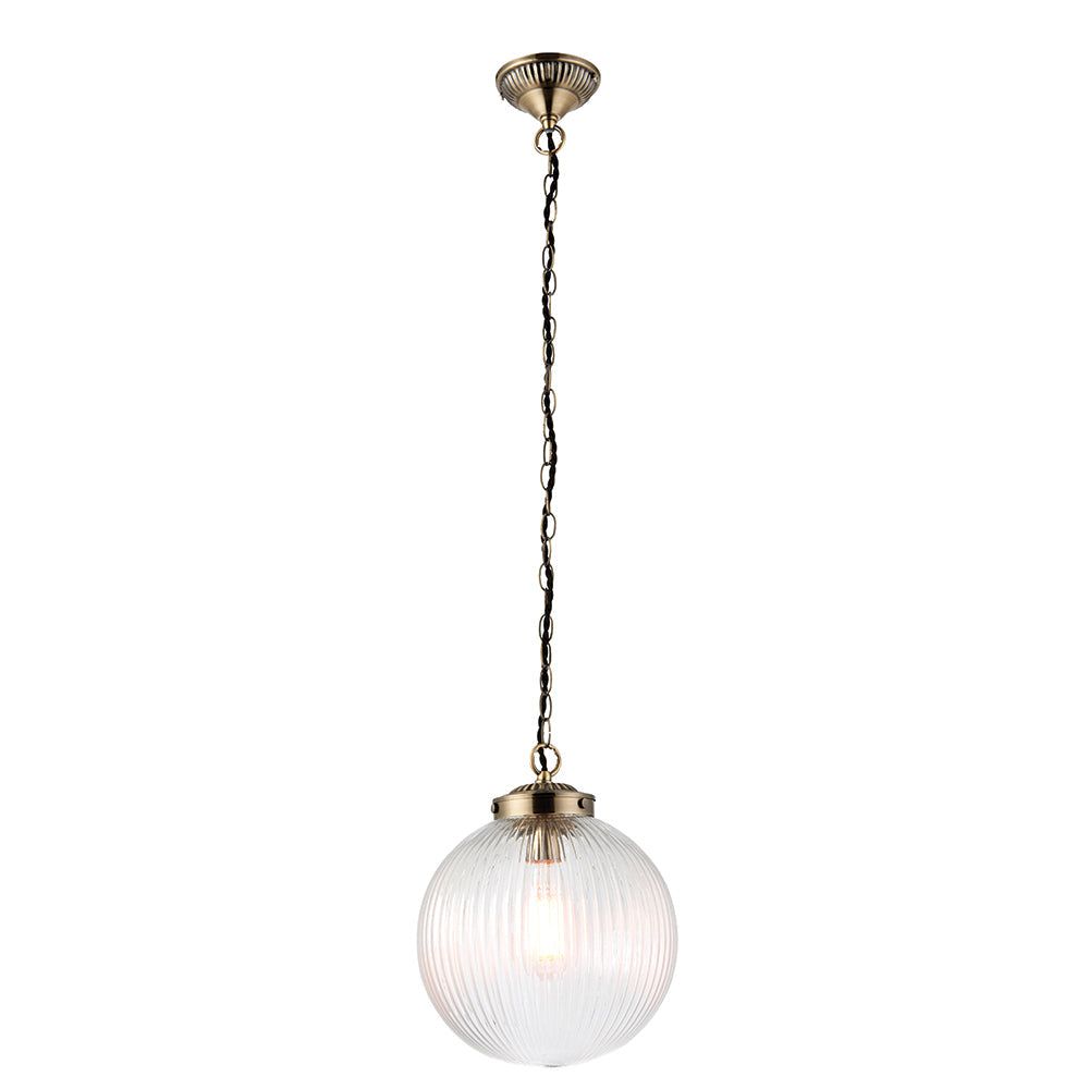 Brosnan Small Pendant Ceiling Light - Antique Brass Finish