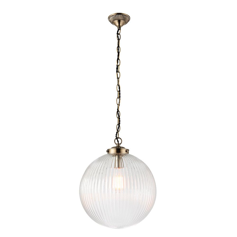 Brosnan Large Pendant Ceiling Light - Antique Brass Finish