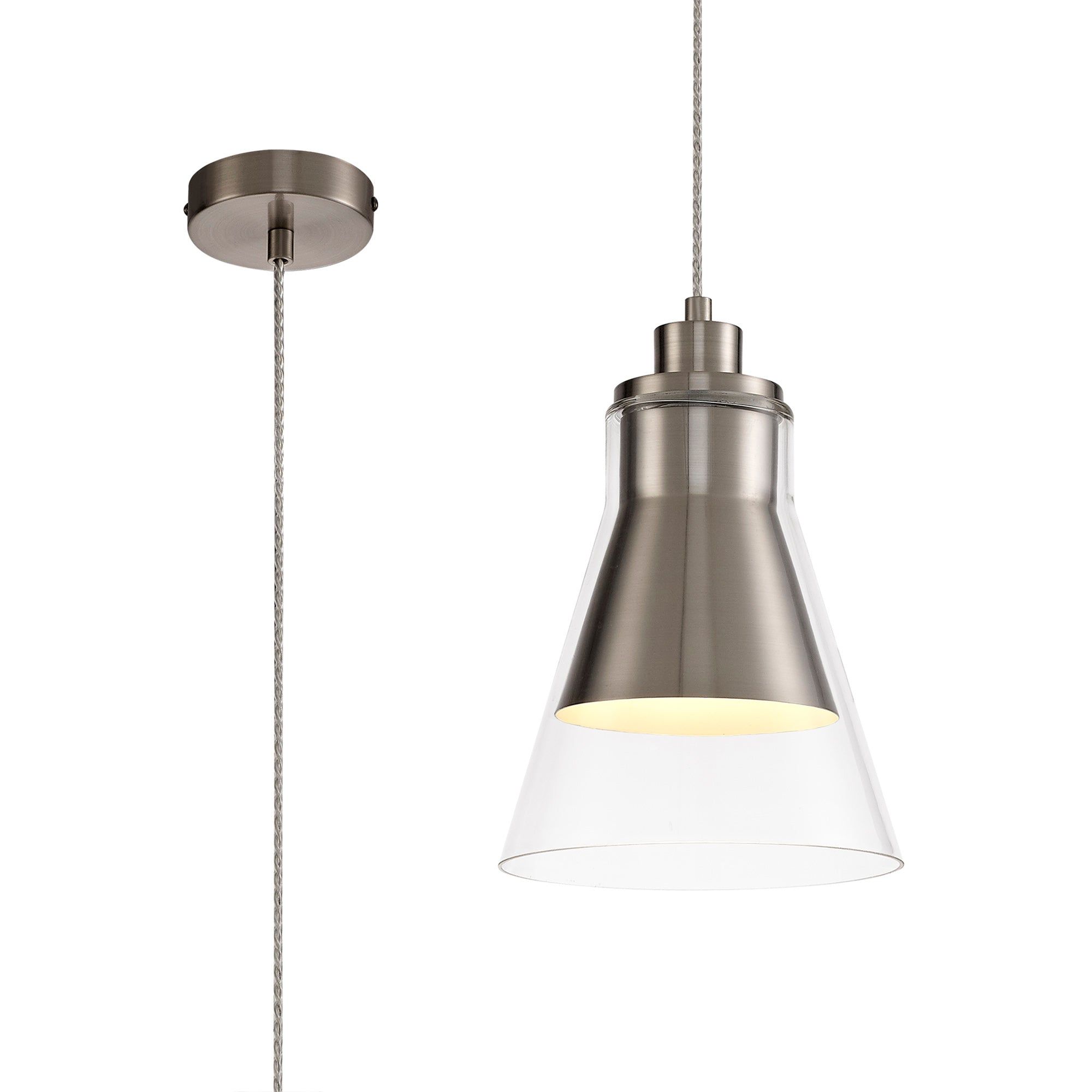 Bulbonia Pendant, 1 x E27, Antique Brass/Polished Chrome/Antique Copper/Nickel