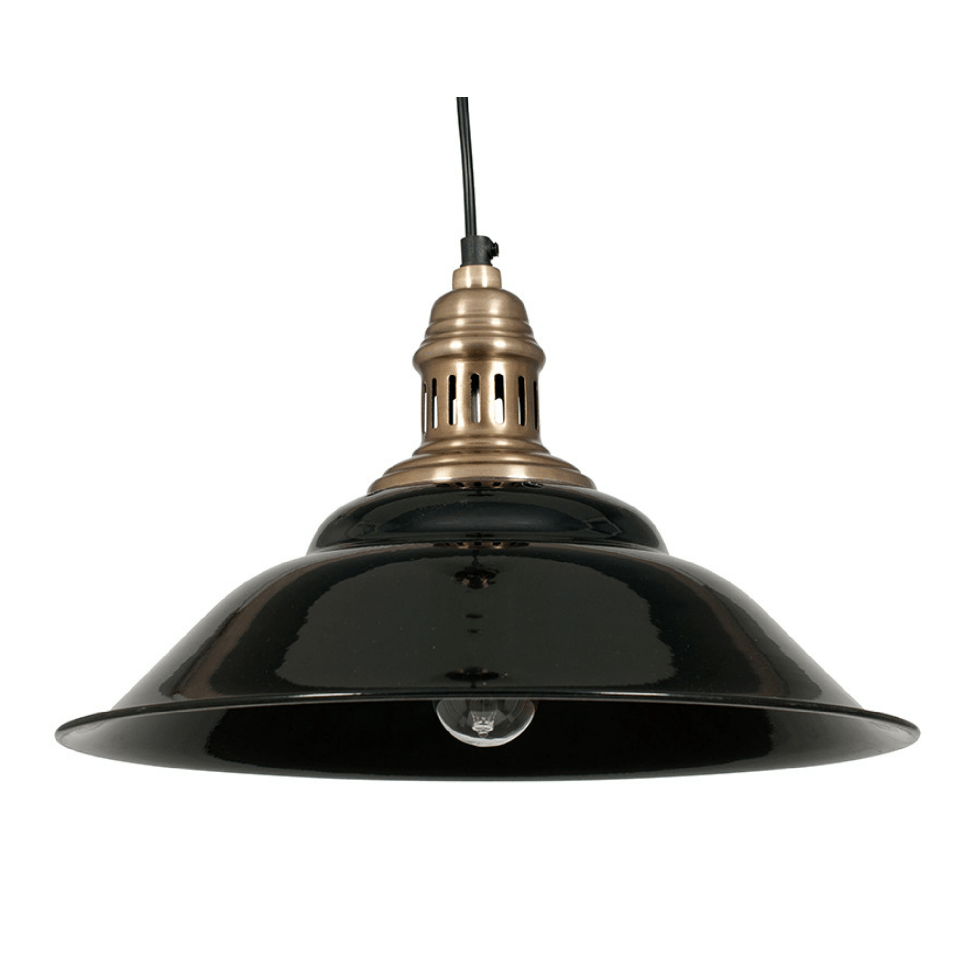 Black and Gold Metal Cafe Pendant - Cusack Lighting