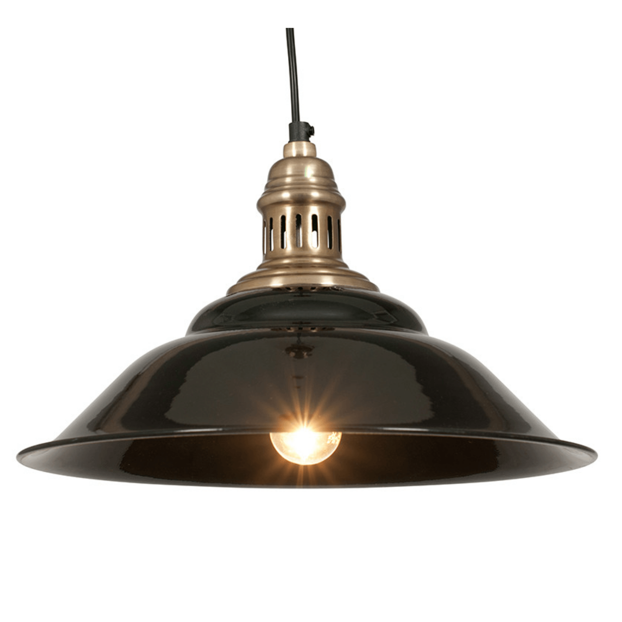 Black and Gold Metal Cafe Pendant - Cusack Lighting