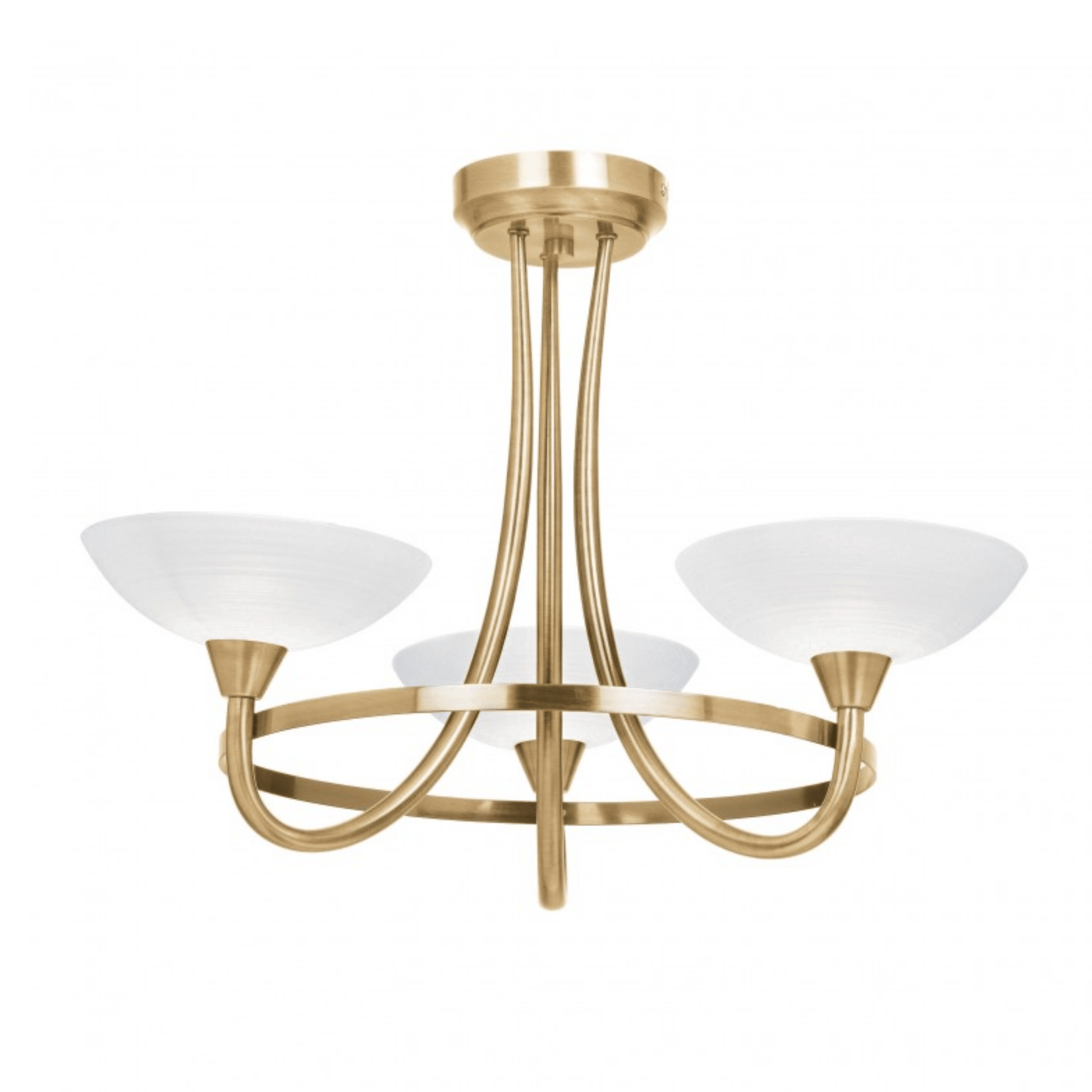 Tristan 3Lt/5Lt Ceiling Lamp - Antique Brass/ Satin Chrome