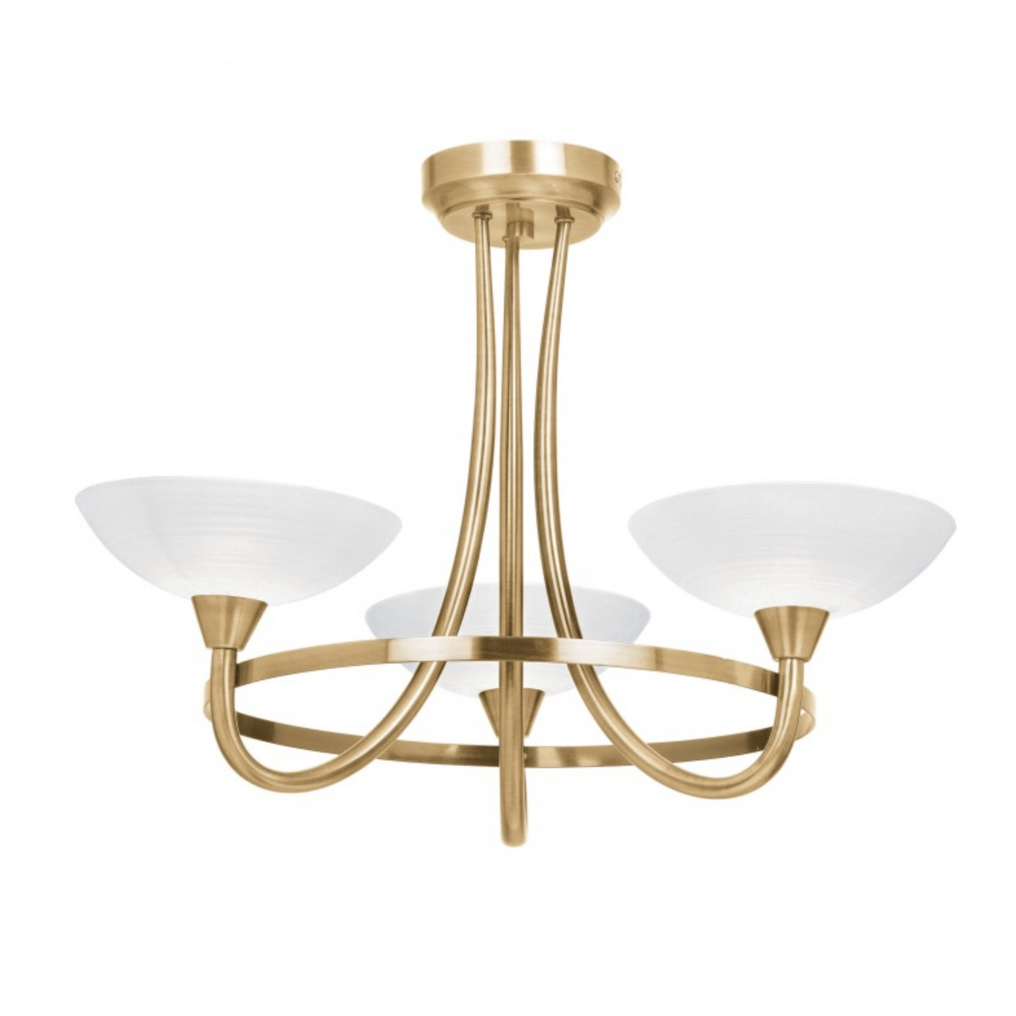 Tristan 3Lt/5Lt Ceiling Lamp - Antique Brass/ Satin Chrome