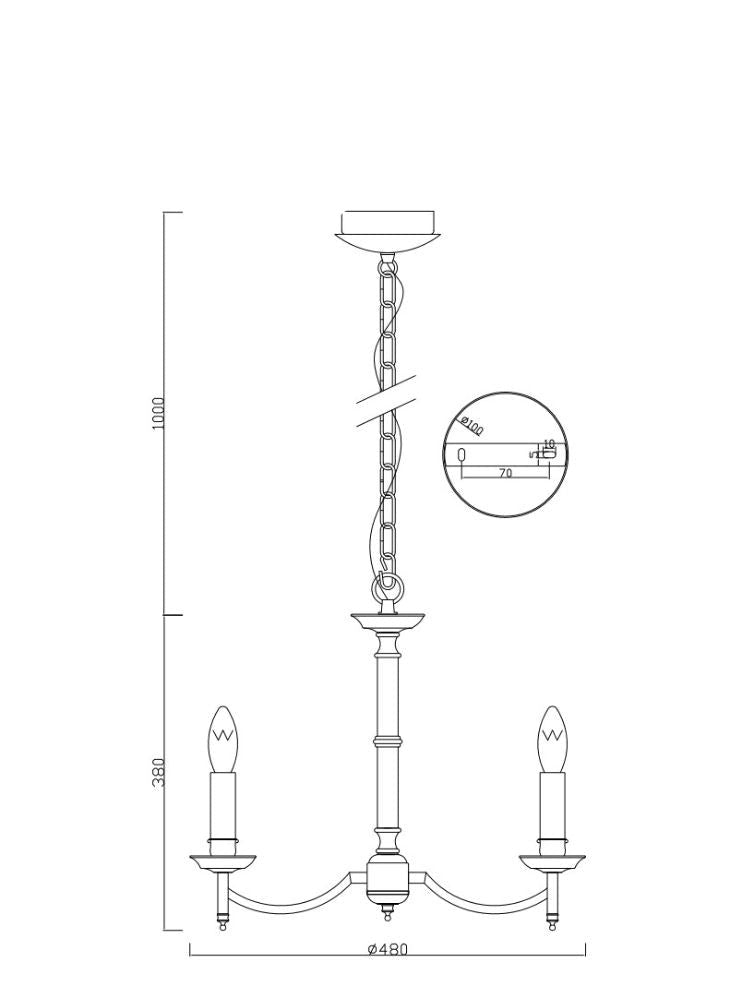 Camilla 3/5/8/18lt Fitting Bronze /Chrome- Finish