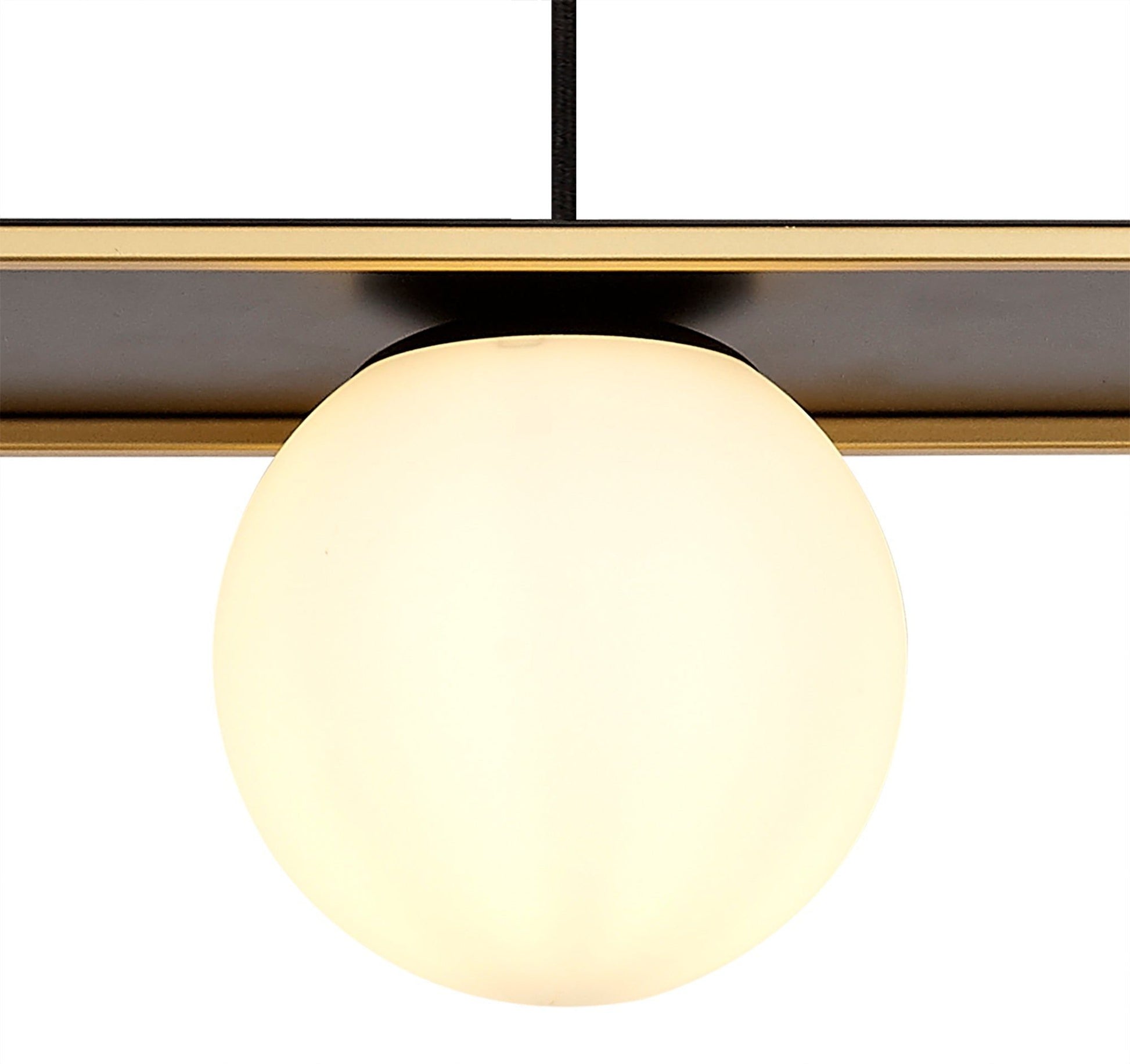 Cannes Linear Pendant, 3 Light Adjustable E14, Matt Black/Painted Gold