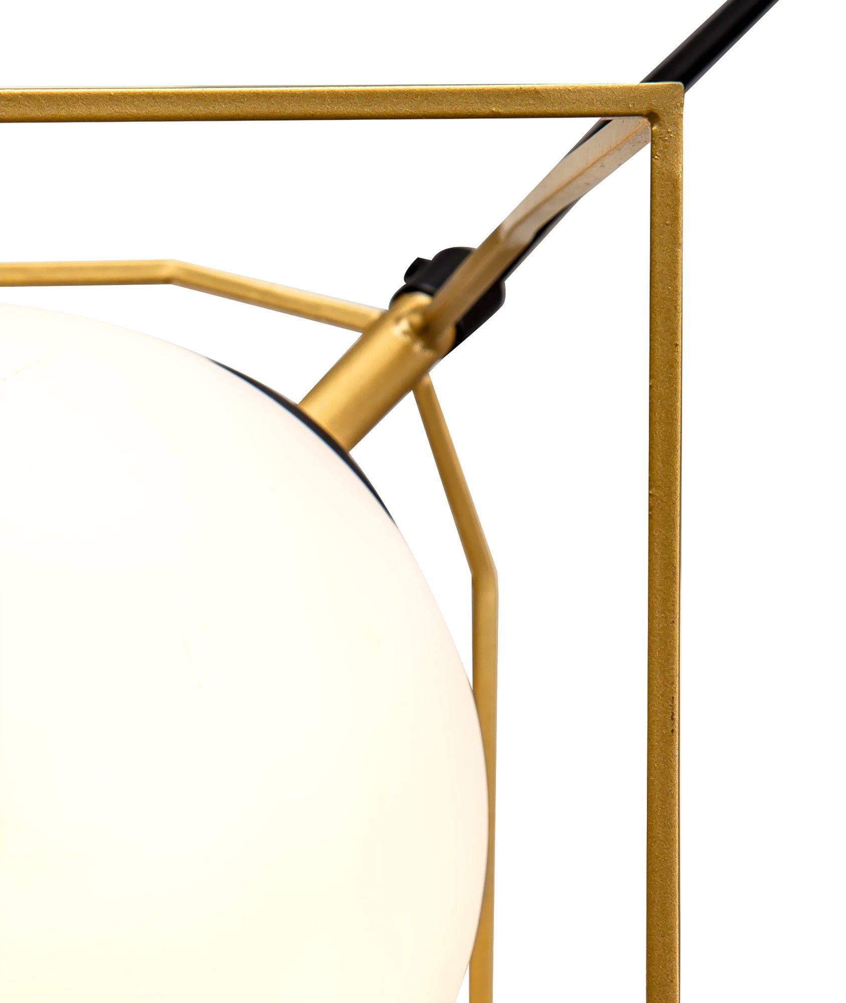 Cannes Single Pendant, 1 Light Adjustable E14, Matt Black/Painted Gold