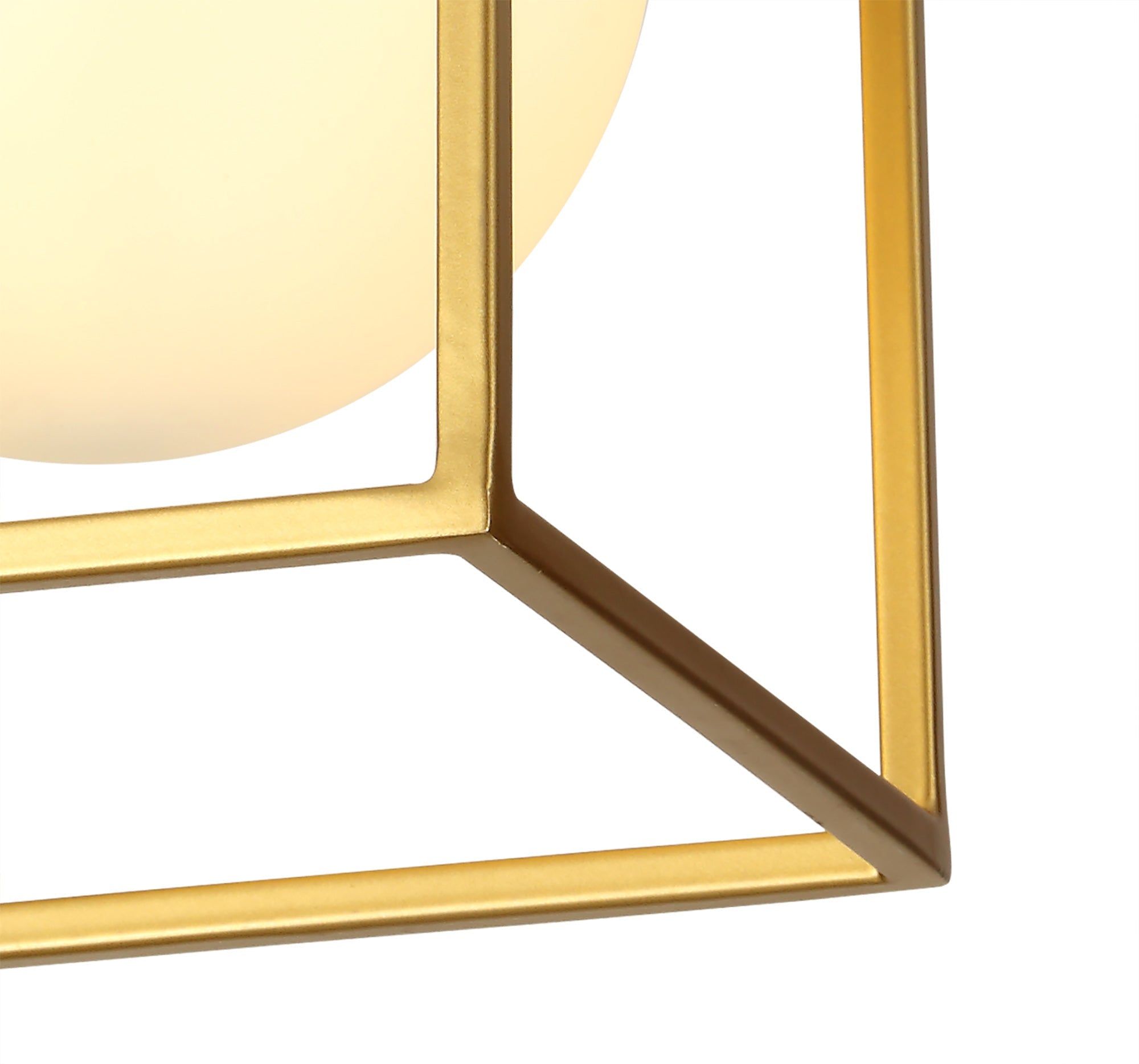 Cannes Square Ceiling Flush, 1 Light E14, Matt Black/Painted Gold