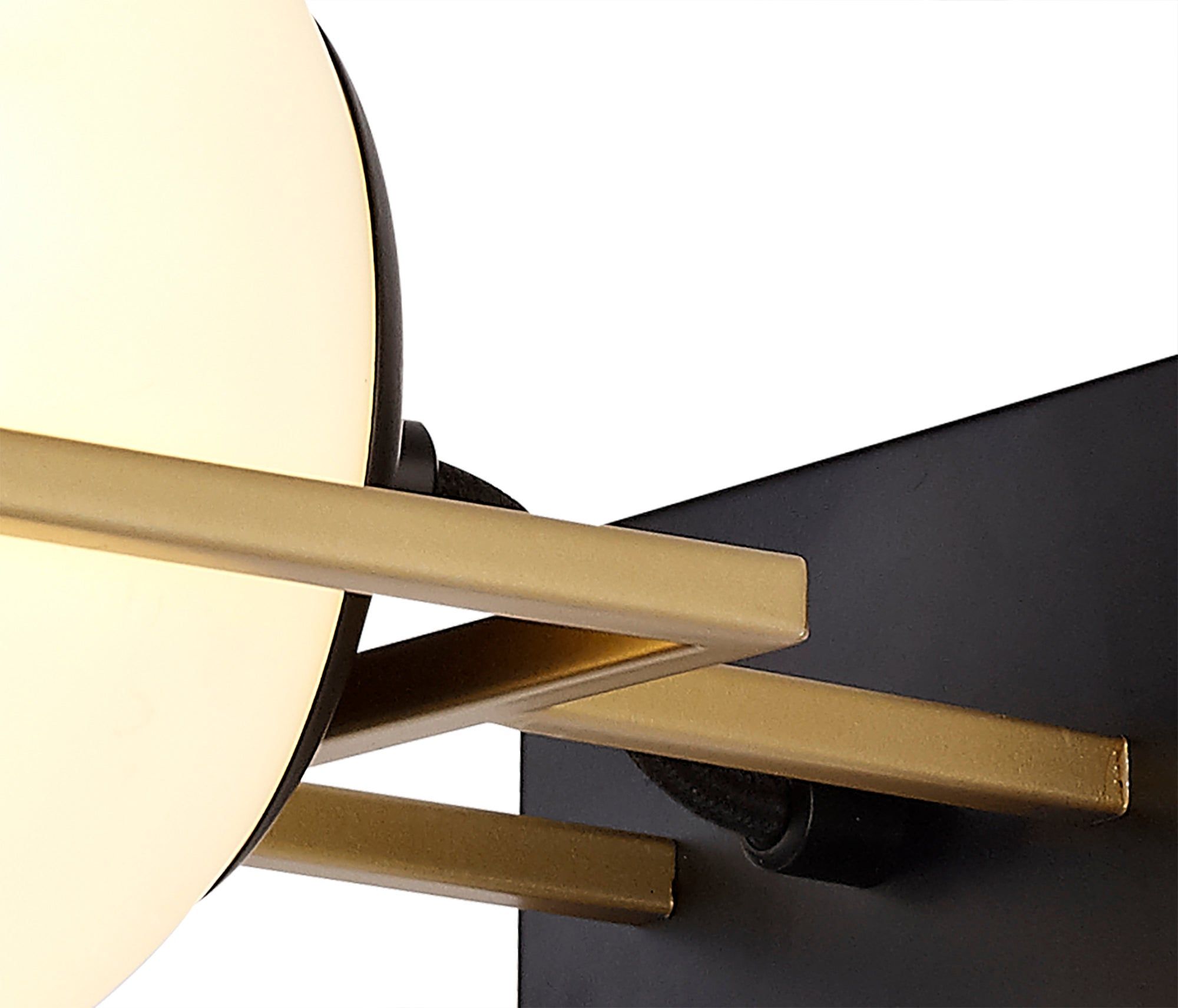 Cannes Wall Lamp Switched, 1 Light E14, Matt Black/Polished Gold