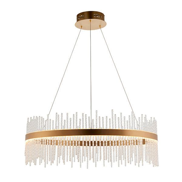 CARMEN Glass rod gold pendant - Cusack Lighting