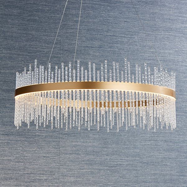 CARMEN Glass rod gold pendant - Cusack Lighting