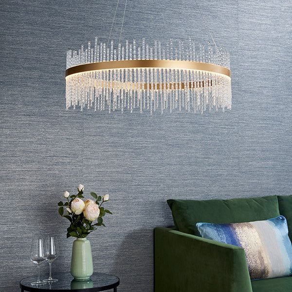 CARMEN Glass rod gold pendant - Cusack Lighting