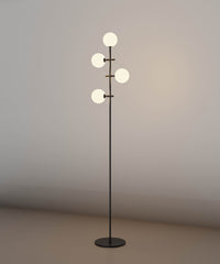 Cellar Floor Lamp 4 Light, Replaceable 5W LEDs, 3000K, Black