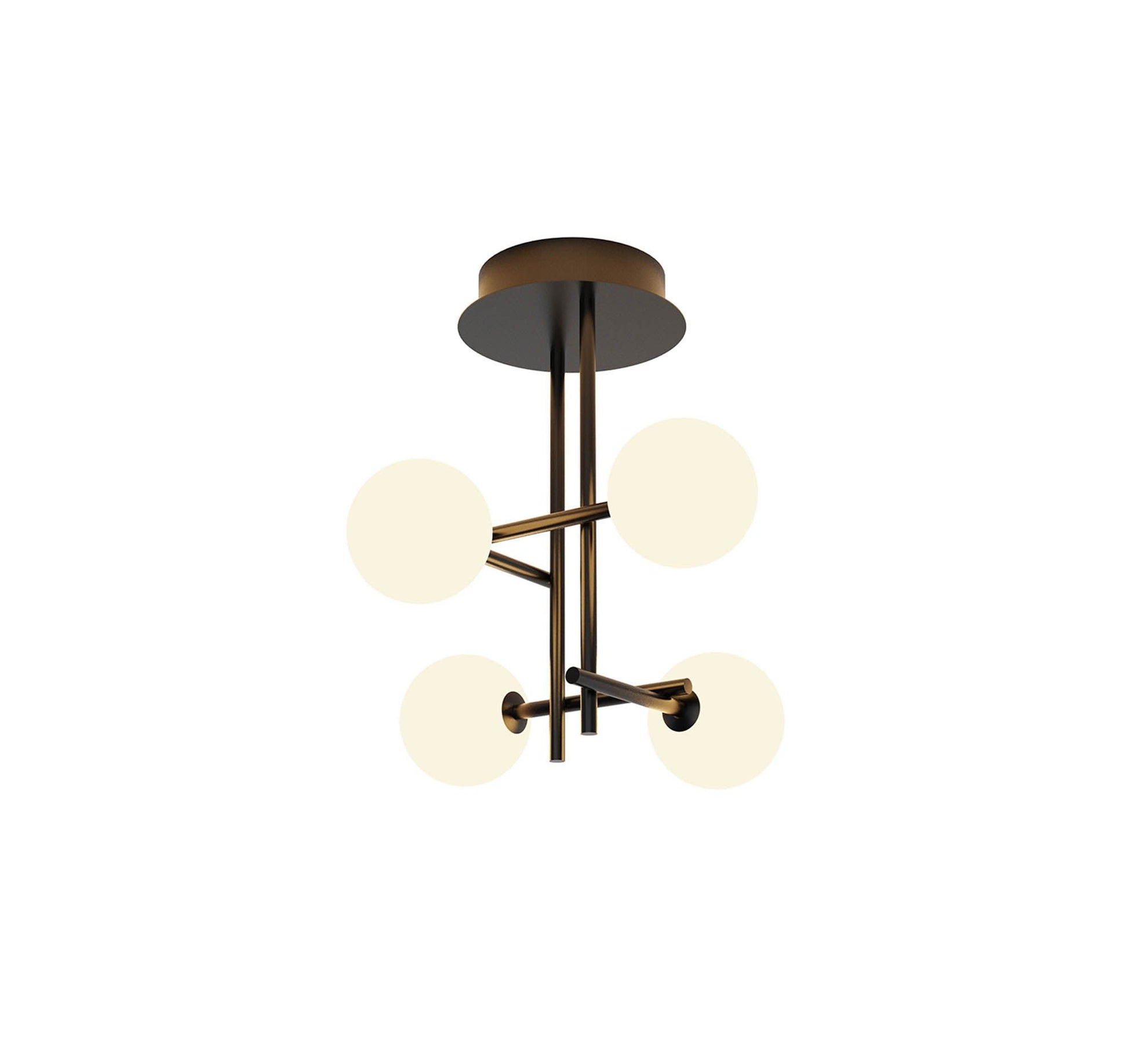 Cellar Semi Flush 4 Light, Replaceable 5W LEDs, 3000K, Black