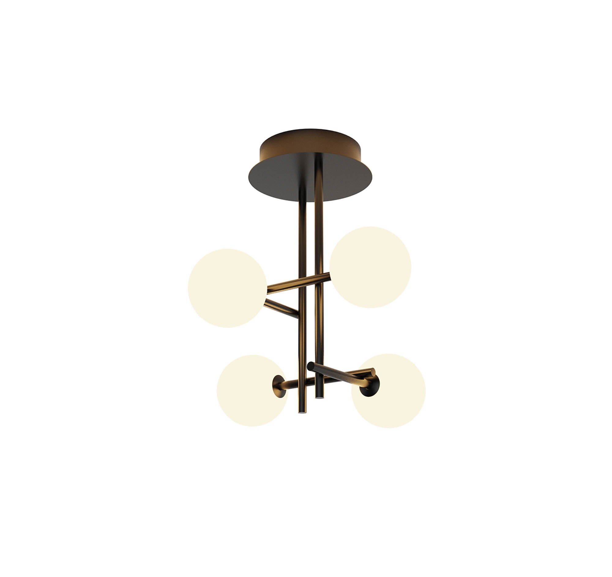 Cellar Semi Flush 4 Light, Replaceable 5W LEDs, 3000K, Black
