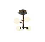 Cellar Semi Flush 4 Light, Replaceable 5W LEDs, 3000K, Black