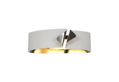 Cellar Wall Lamp, 1 x 10W LED, 3000K, 700lm,Sand White/Sand Anthracite/Polished Chrome, 3yrs Warranty