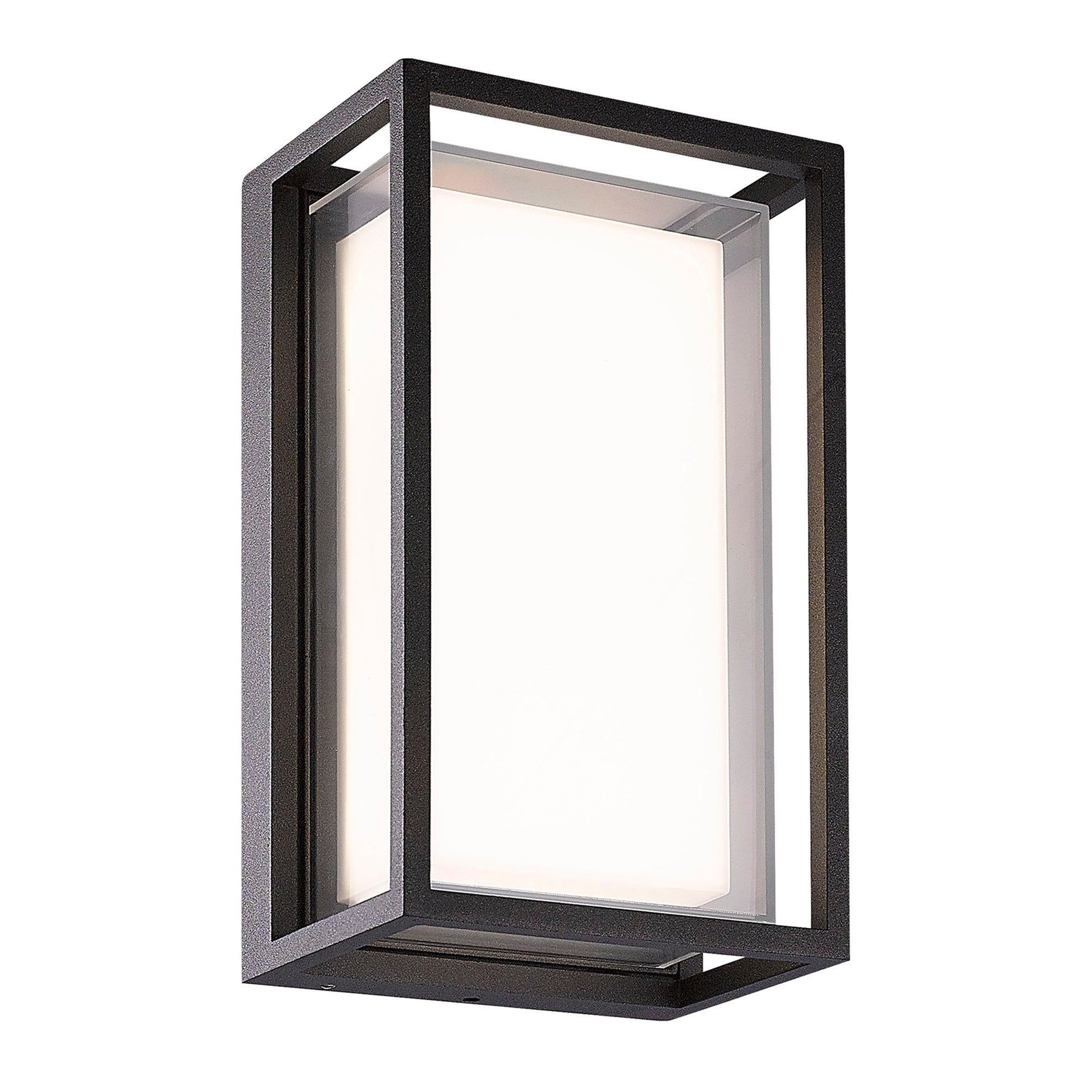 Chamonix Square/Rectangle Ceiling/Wall Light, 9W LED, 3000K, 725lm, IP65, Dark Grey, White