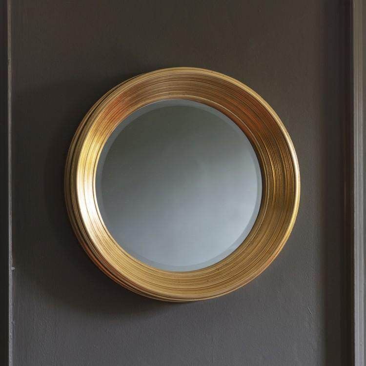 Chaplin Round Mirror Gold W650 x D105 x H650mm - Cusack Lighting