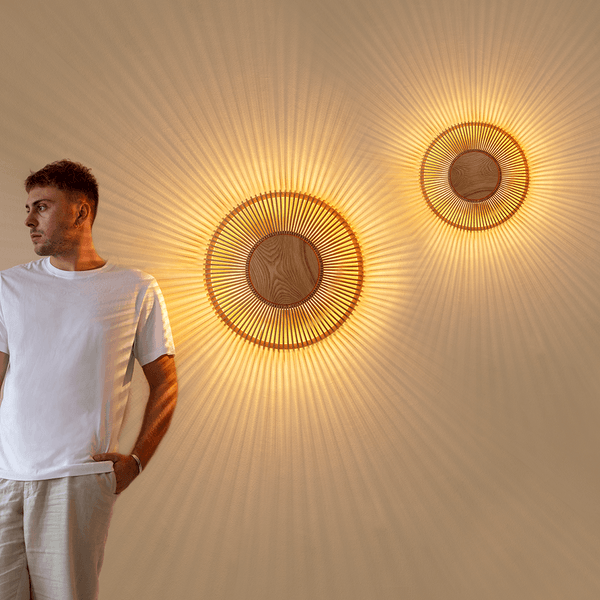 Clava Up Wood Wall Lamp