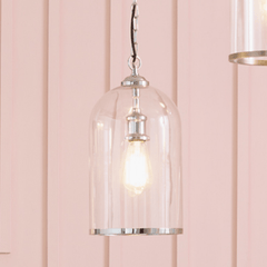 Clear Glass and Silver Pendant - Cusack Lighting