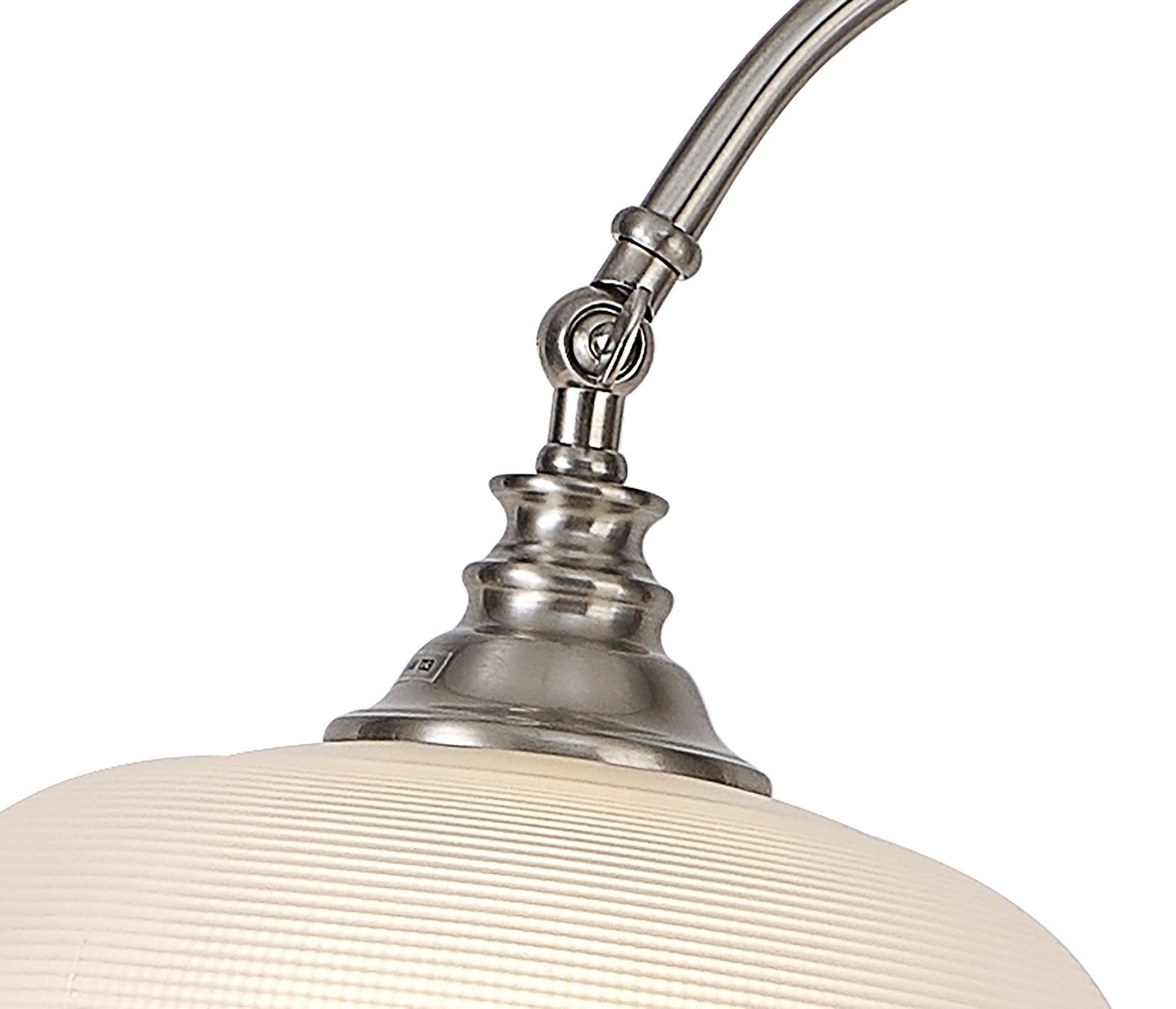 Isola Floor Lamp 1 Light E27 Antique Brass / Prismatic Glass