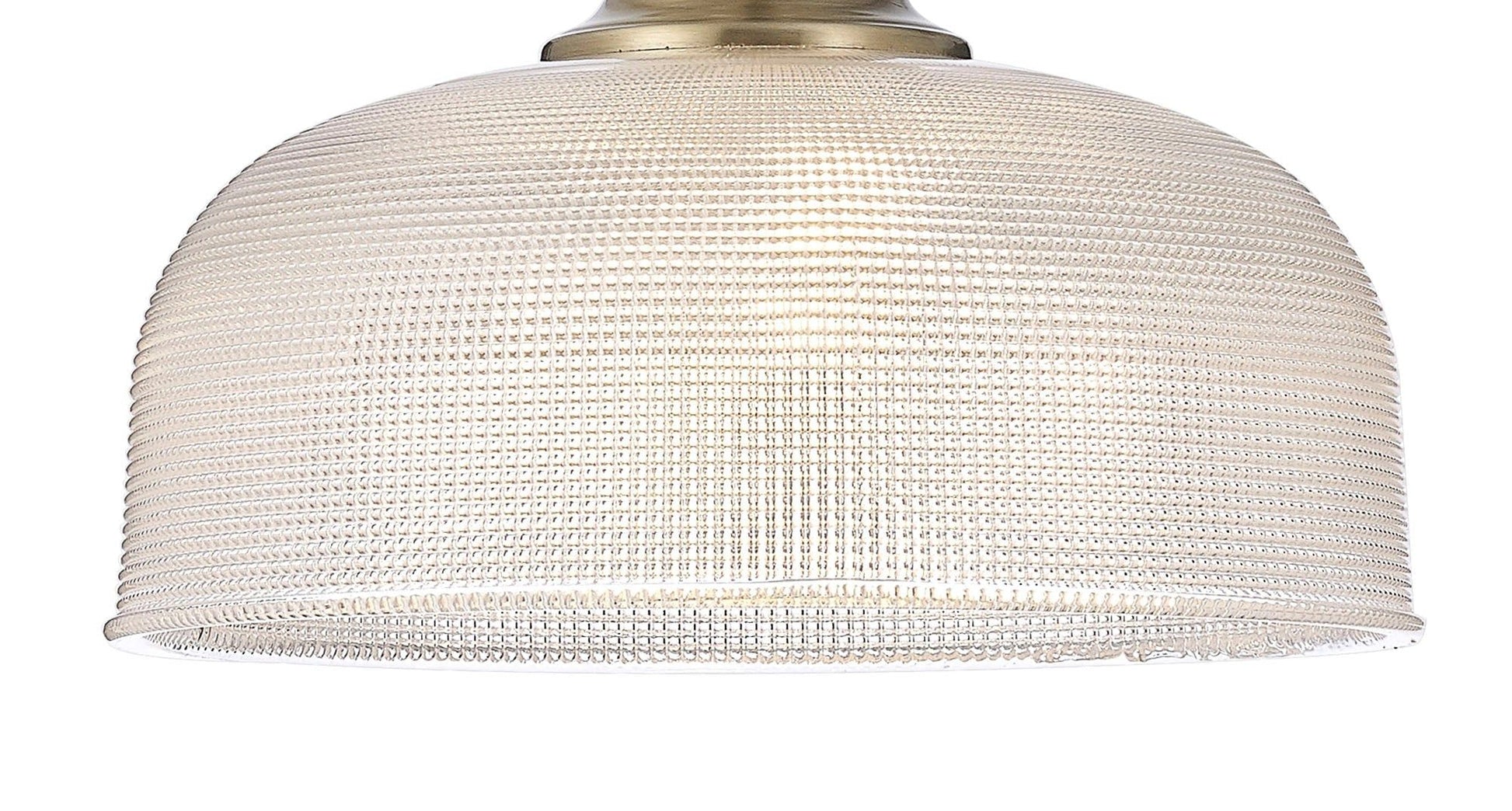 Shelbourne Flush / Single Pendant, 1 Light Adjustable E27, Polished Nickel, Antique Brass, Satin Nickel / Prismatic Glass