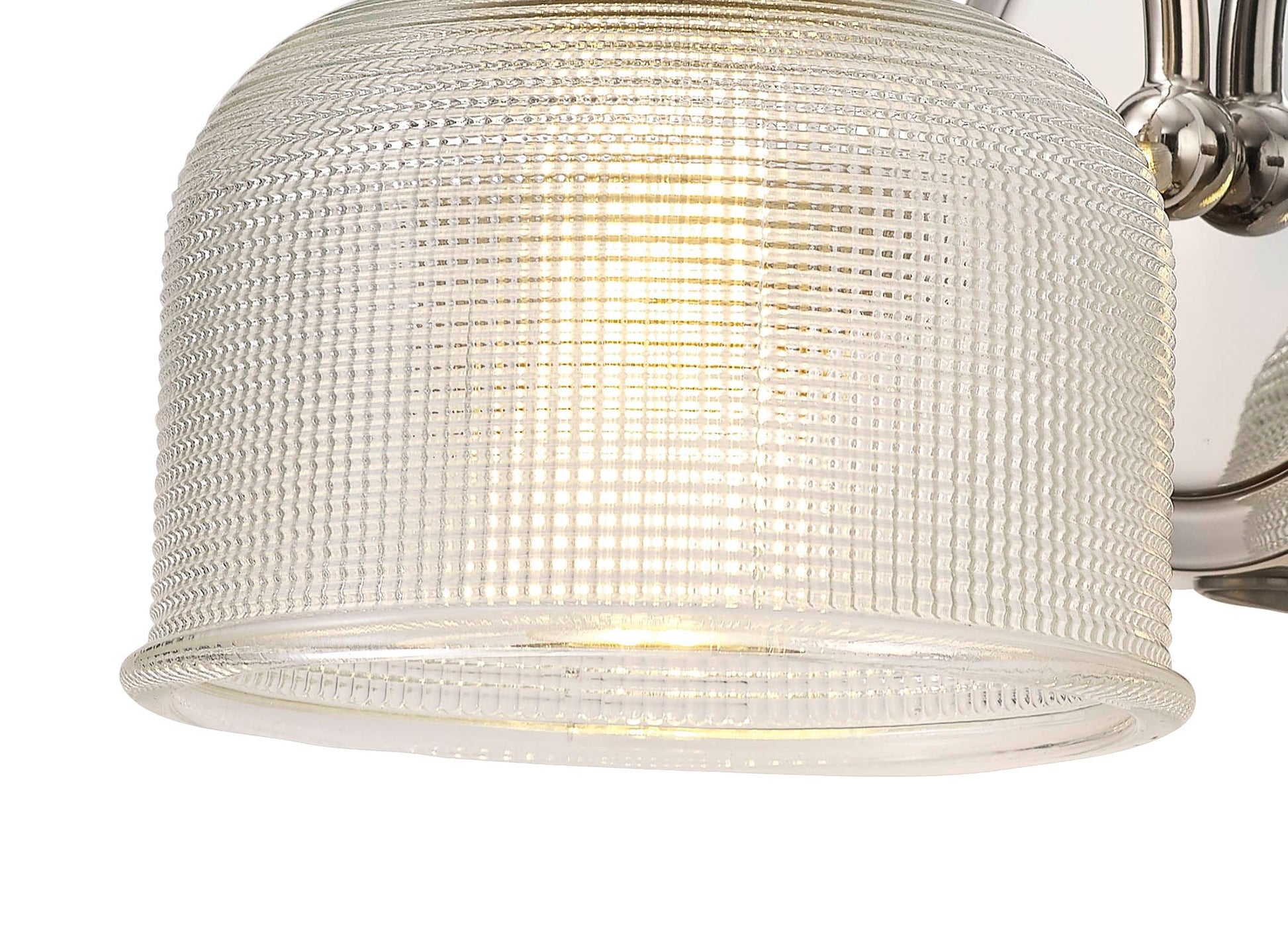 Isola Switched Wall Lamp 1 Light E27 Polished Nickel / Prismatic Glass
