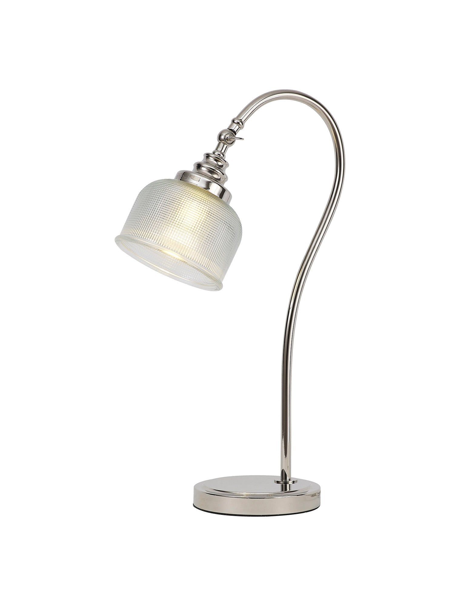 Isola Table Lamp 1 Light E27 Polished Nickel / Prismatic Glass