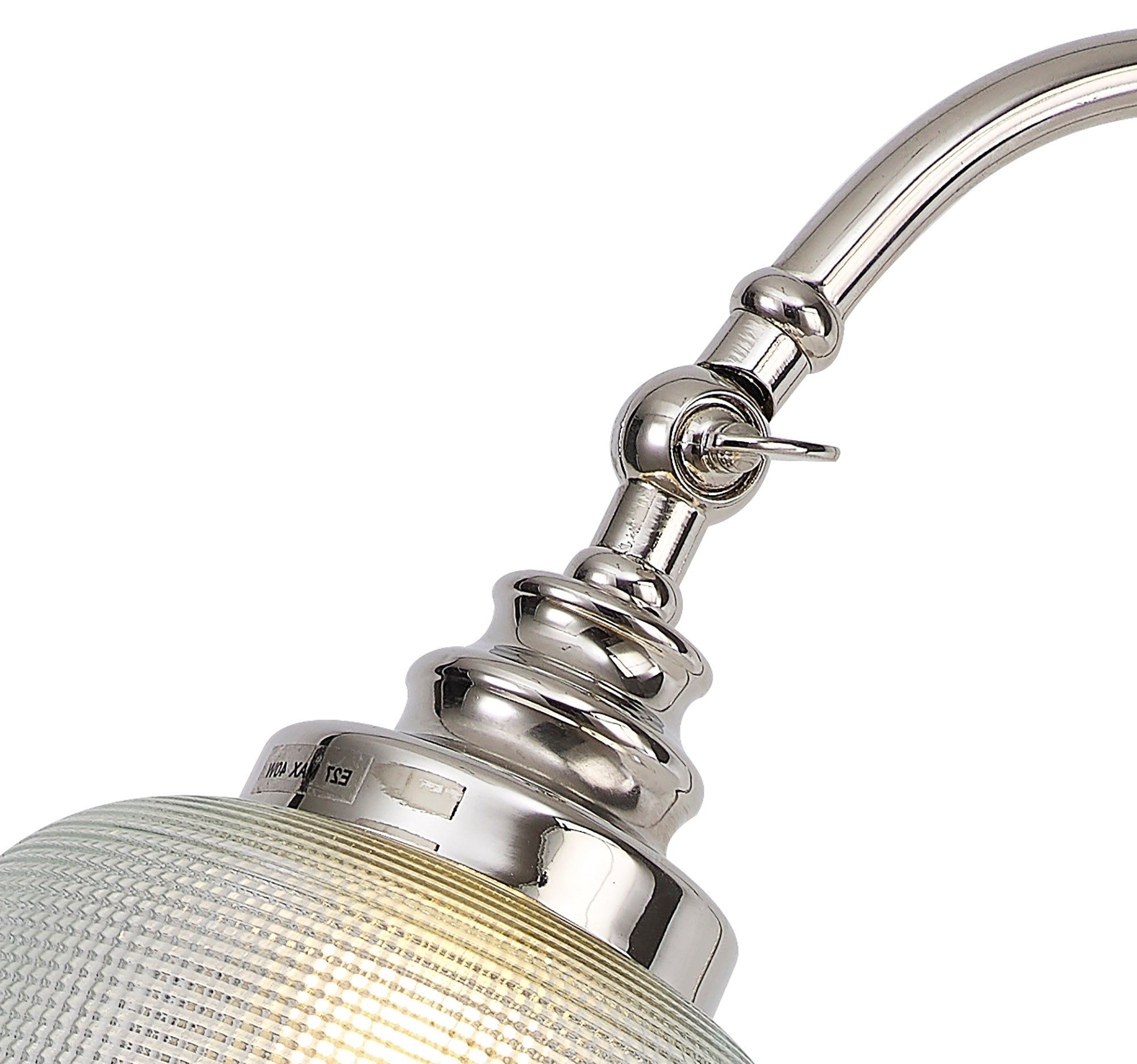 Isola Table Lamp 1 Light E27 Polished Nickel / Prismatic Glass