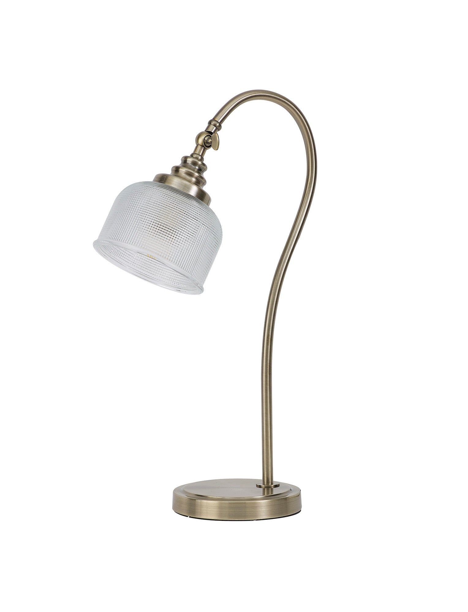 Isola Table Lamp 1 Light E27 Antique Brass /Prismatic Glass