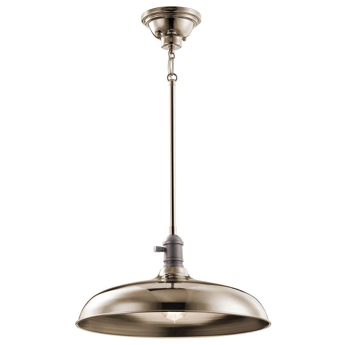 Cobson 1Lt Medium Pendant/Semi Flush(Convert) Ceiling Light - Polished Nickel Finish