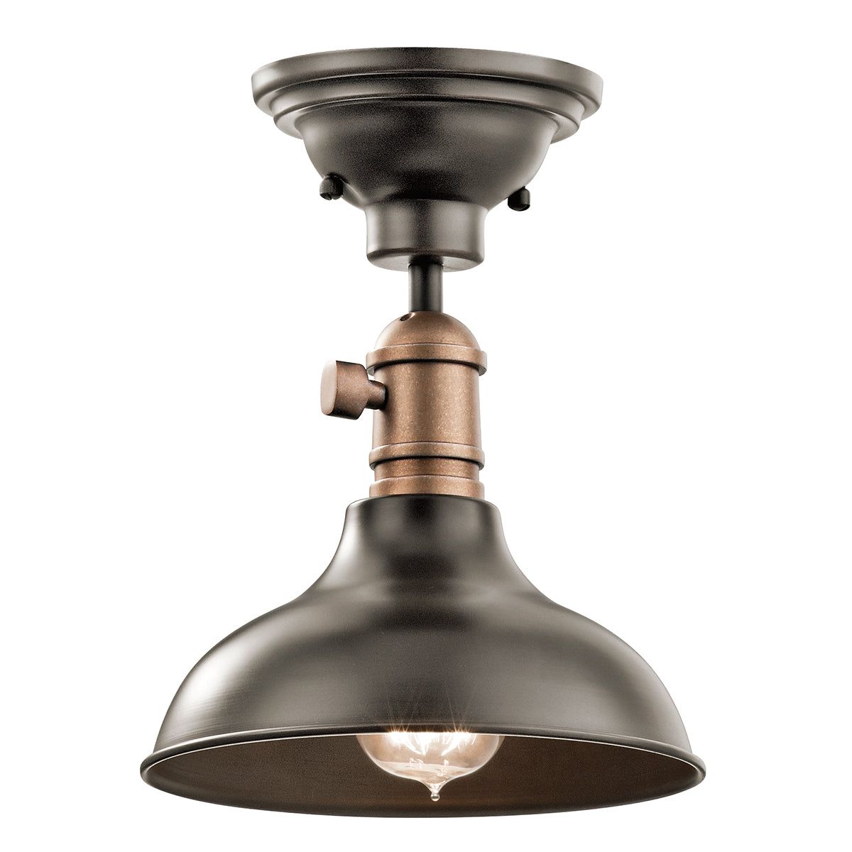 Cobson 1Lt Small/Medium Pendant/Semi Flush(Convert) Ceiling Light - Polished Nickel/Olde Bronze/Natural Brass Finish