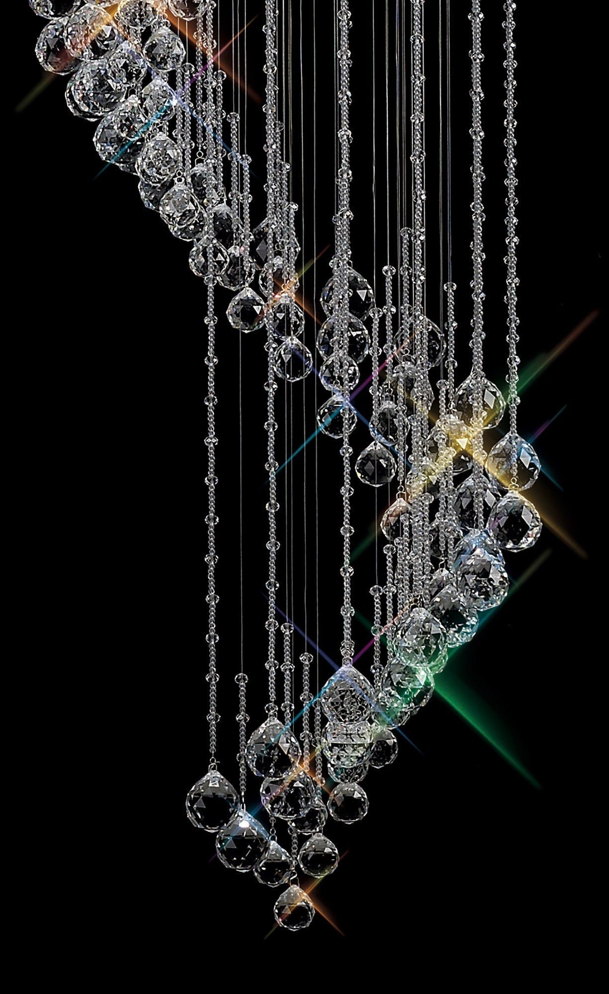 Colorado Pendant Multi-Spiral 24 Light Polished Chrome/Crystal (Pallet Shipment Only, Additional Charges May Apply.) Item Weight: 33.8kg