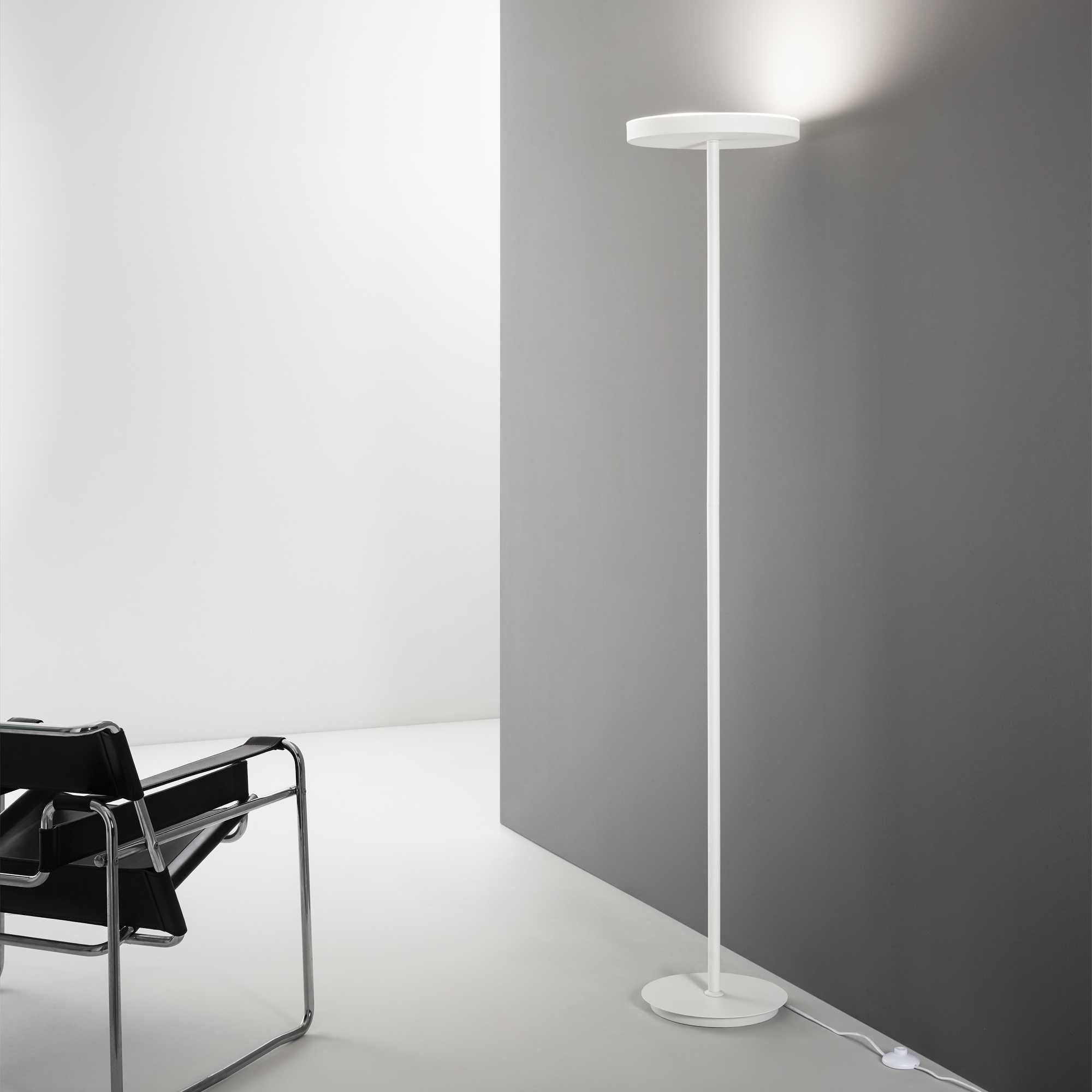 Column Floor Lamp - White/Black Finish - Cusack Lighting