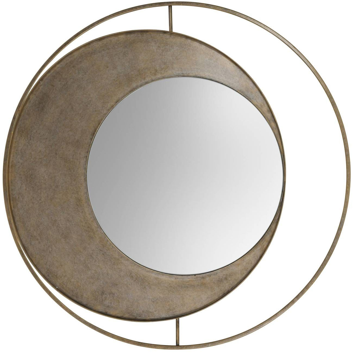 Concentric Circles Iron Mirror Aged Gold - Cusack Lighting