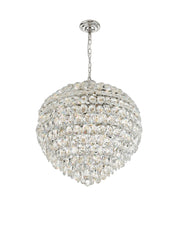 Coniston Pendant, 16/12/9 Light E14, French Gold/Crystal, Polished Chrome/Crystal