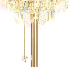 Coniston Table Lamp, 2 Light E14, French Gold/Crystal, Polished Chrome/Crystal