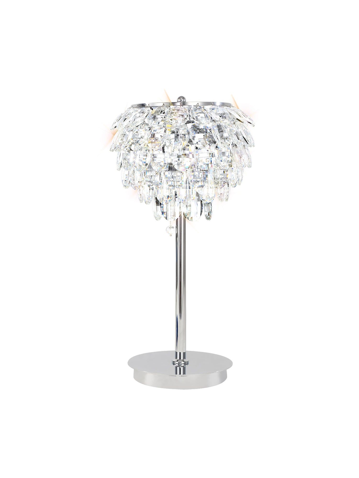 Coniston Table Lamp, 2 Light E14, French Gold/Crystal, Polished Chrome/Crystal