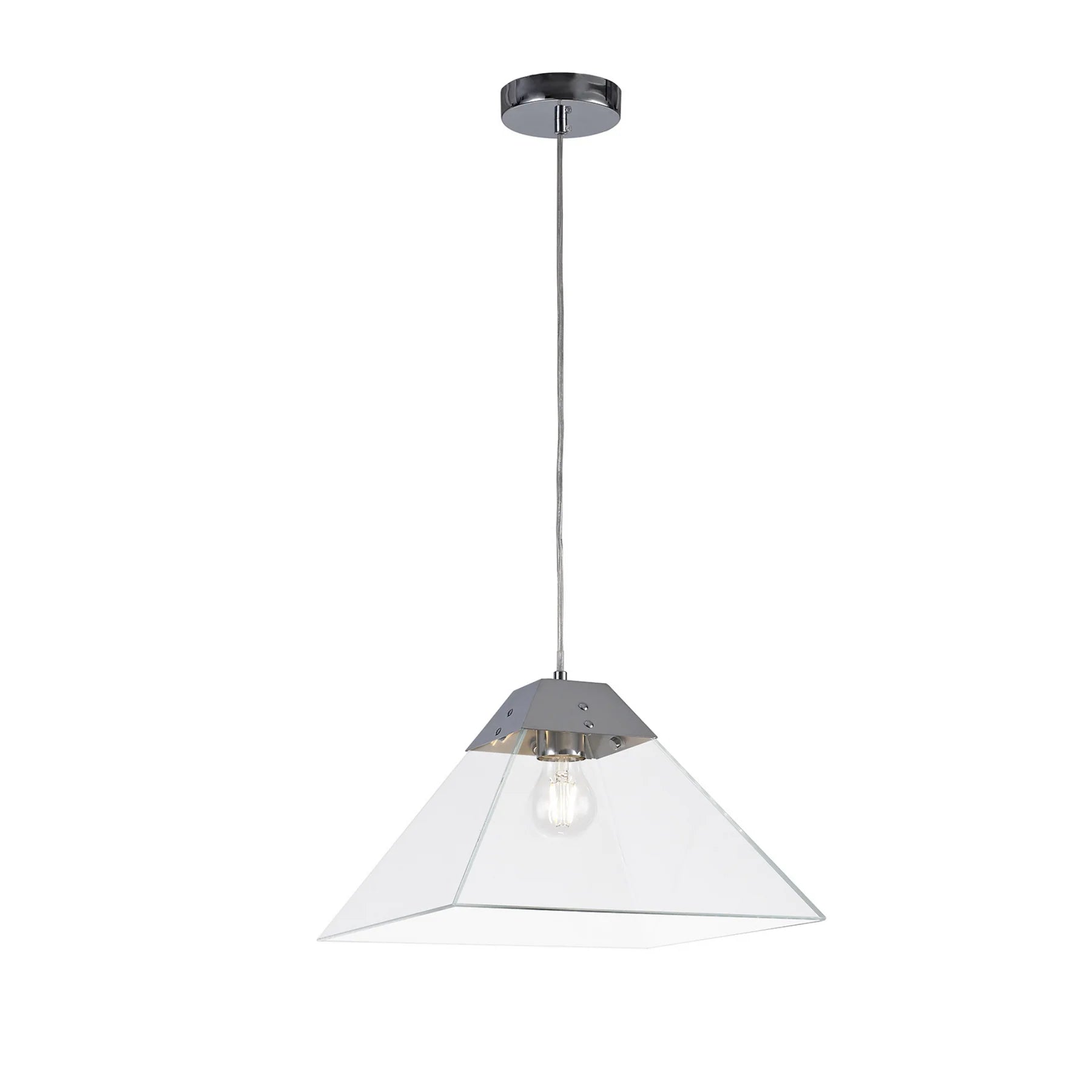 Corey 1Lt Pendant - Small/Large, Antique Brass/Polished Chrome