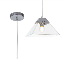 Correy Square Pendant Small, 1 Light E14, Polished Chrome IP20