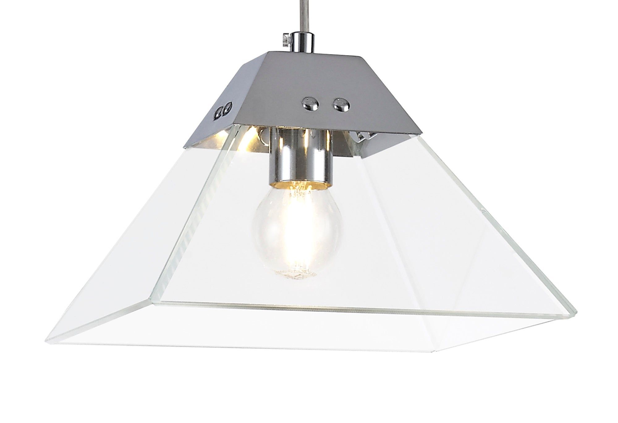 Correy Square Pendant Small, 1 Light E14, Polished Chrome IP20