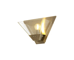 Correy Wall Lamp, 1 Light E14, Antique Brass, Polished Chrome