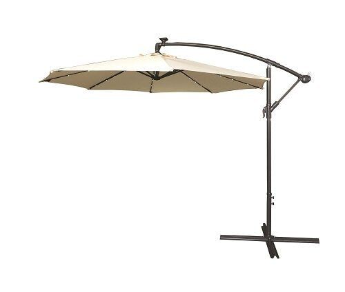 CREAM CANTILEVER PARASOL 3M C/W 32PCS LED LIGHTS