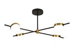 Cuba Ceiling 4 Light, 32W LED, 3000K, 2400lm, Gold/Black, 3yrs Warranty